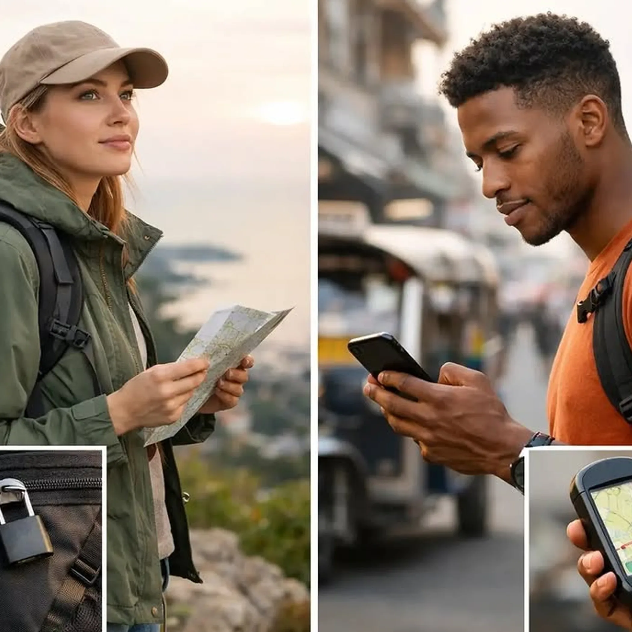 travelers using maps and gps devices